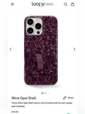 Loopy Case Excellent Condition iPhone 16 Pro Max Case in Wine Opal Shell